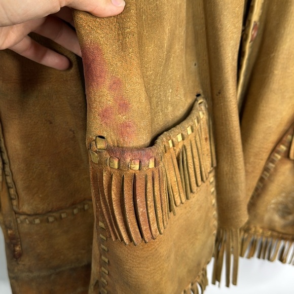 Vintage Buckskin Leather Western Fringe Jacket Size Large - Picture 11 of 14
